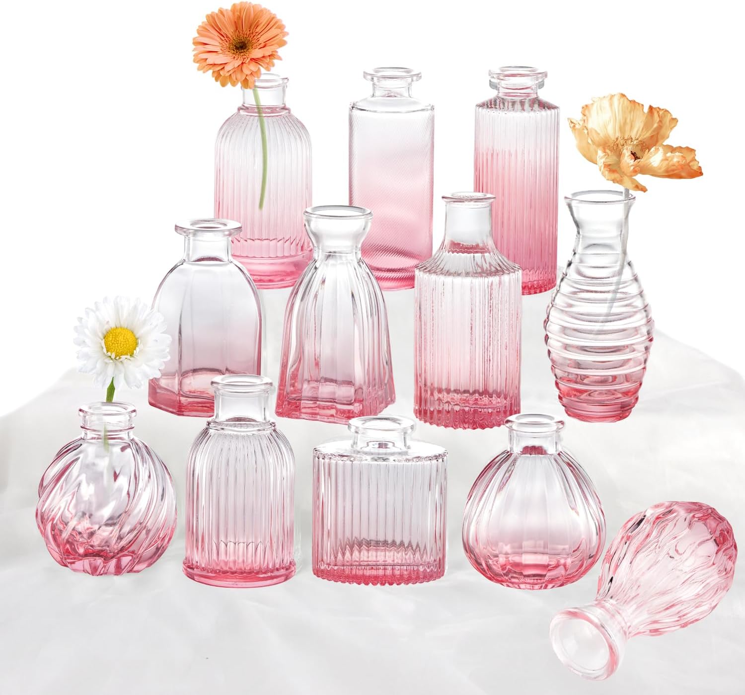Vintage Farmhouse Black Flower Vase — Gradient Pink