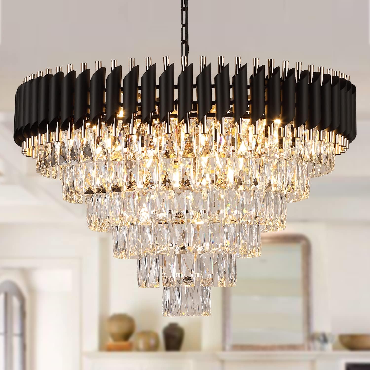 Luxe Black Chandelier — 20" — Black
