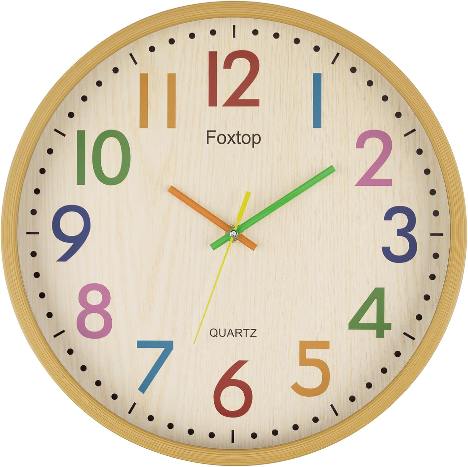 Battery Operated Yellow Wall Clock — 12" — Yellow