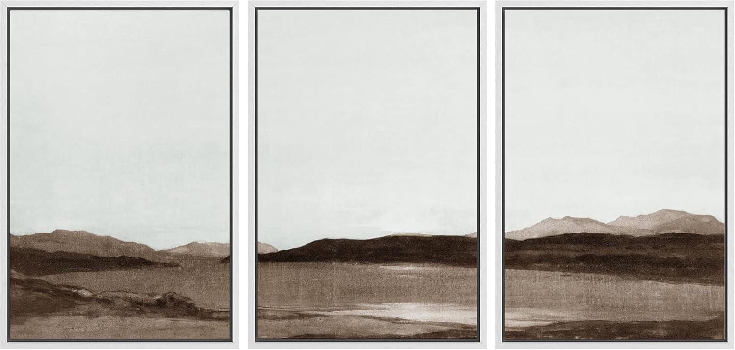 Framed Modern Green Wall Art — 16" — 16"x24"x3 Panels White