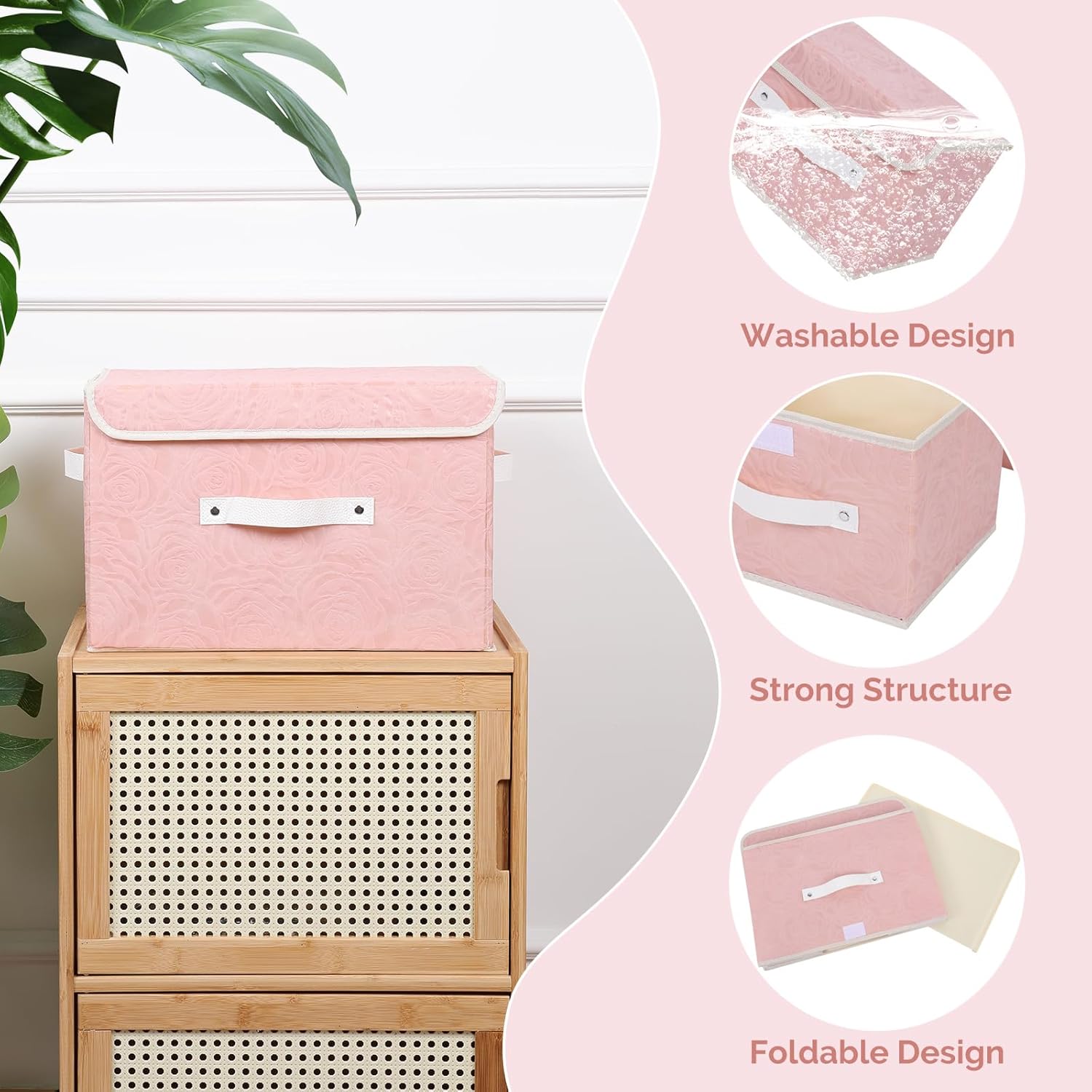 Pink Storage Bin — Set of 1 - View 4