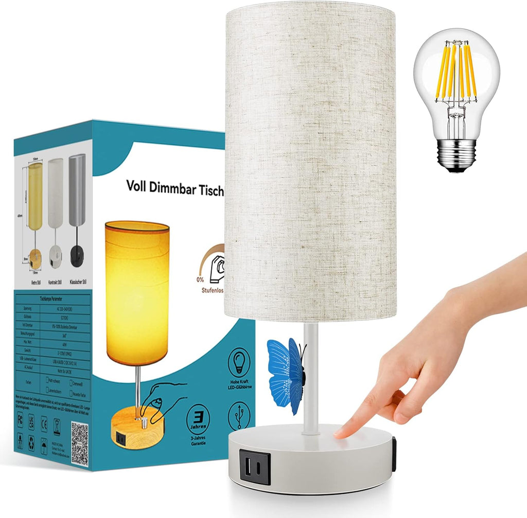 Dimmable Black Bedside Lamp — 15.75" - View 8
