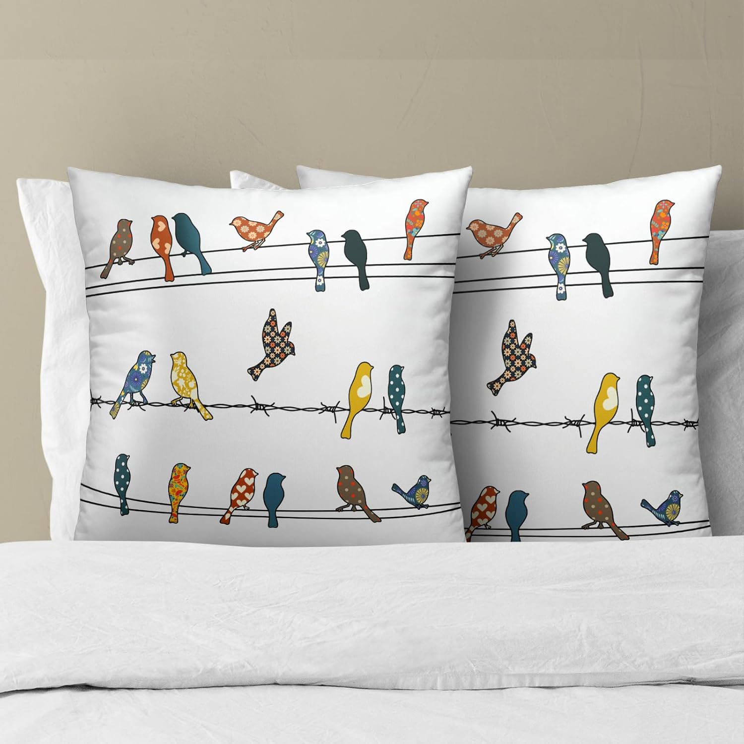 Boho Beige Throw Pillow Cover — 18" - View 3