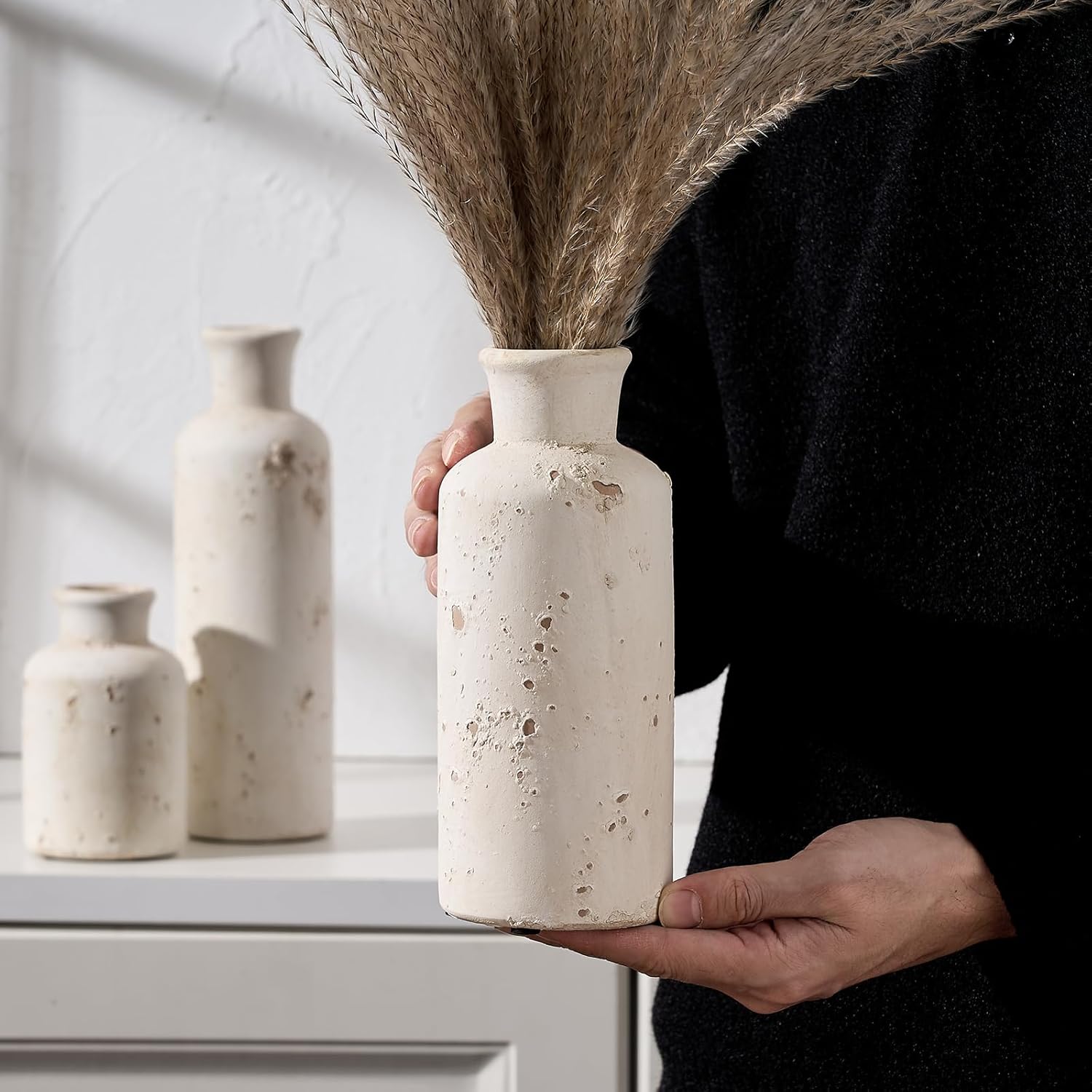 Farmhouse Brown Decorative Vase — Set of 3 - View 4