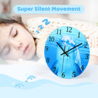 Battery Operated Blue Wall Clock — 8" - View 3