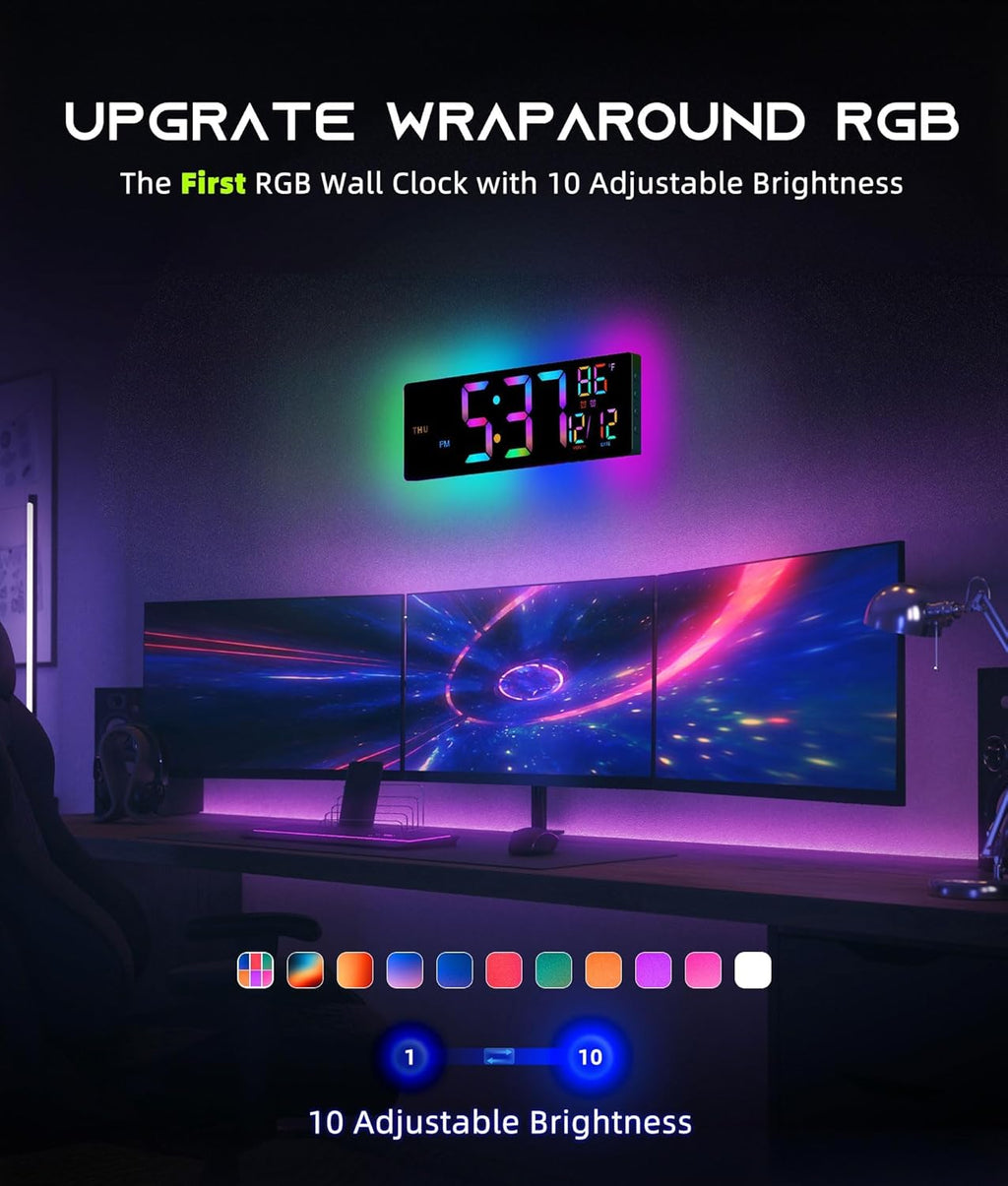 RGB Beige Wall Clock — 16.5" - View 3