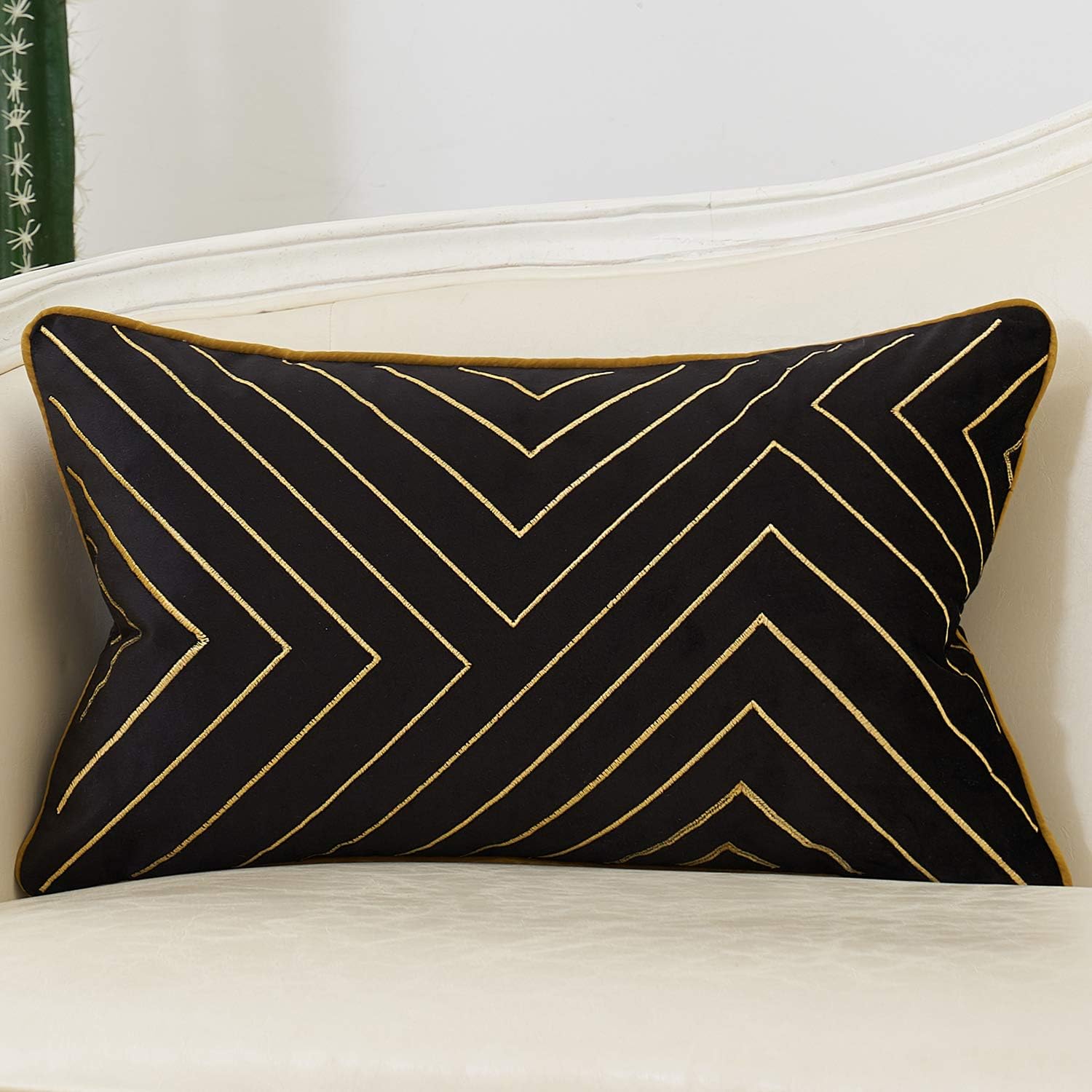 Velvet Luxe Black Throw Pillow Cover — 20" — Black