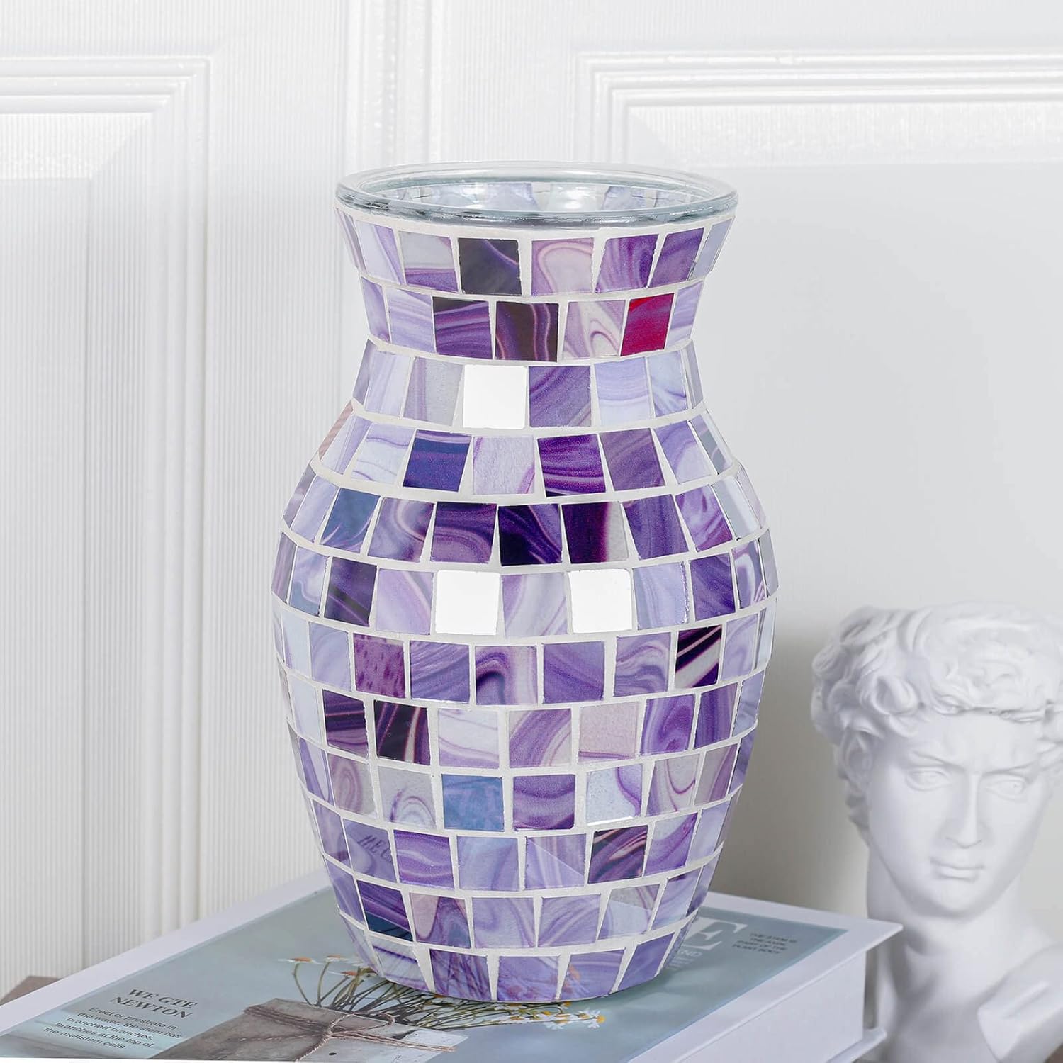 Modern Blue Flower Vase — 8" — Purple