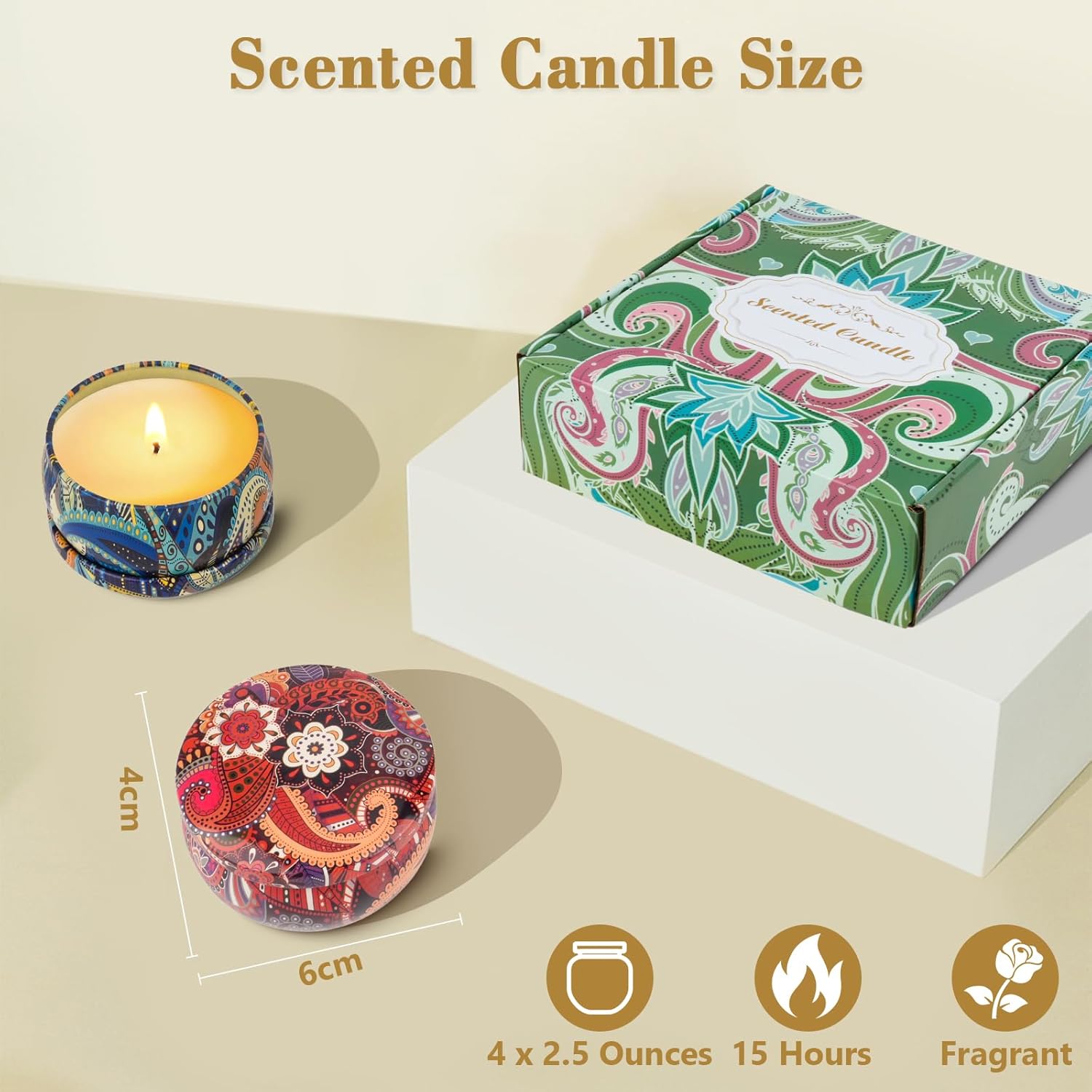 Soy Wax Metal Scented Candle - View 7