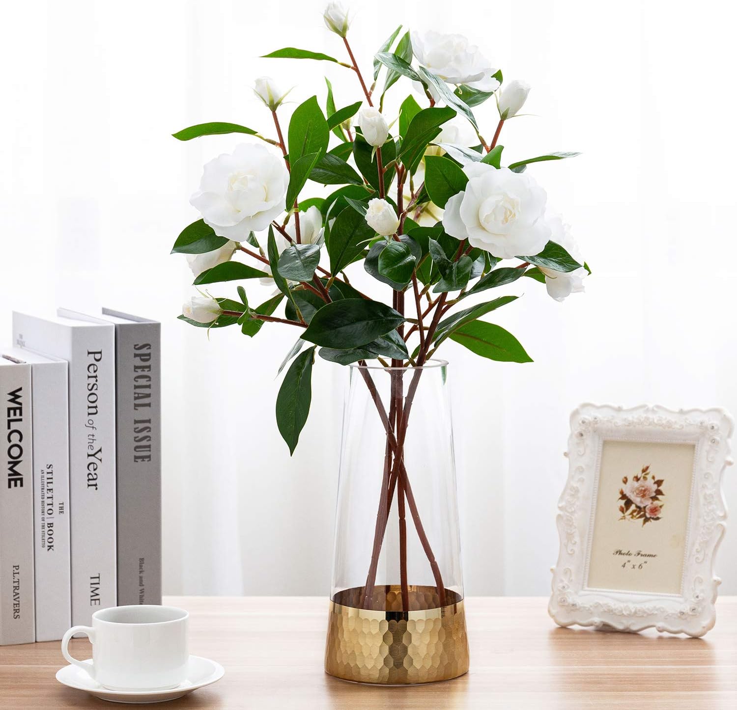 Luxe Beige Flower Vase — 10" - View 3