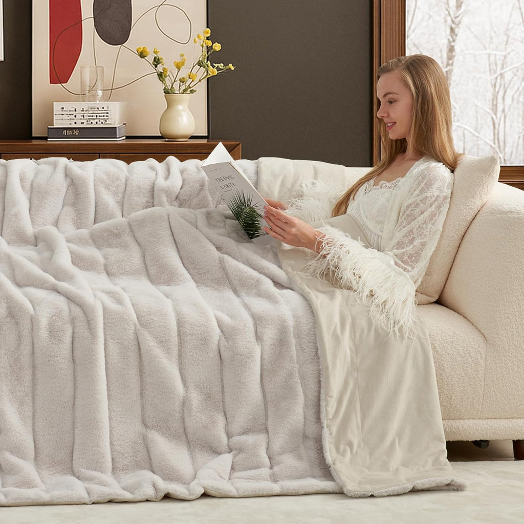 Luxe Beige Throw Pillow — 50" - View 2