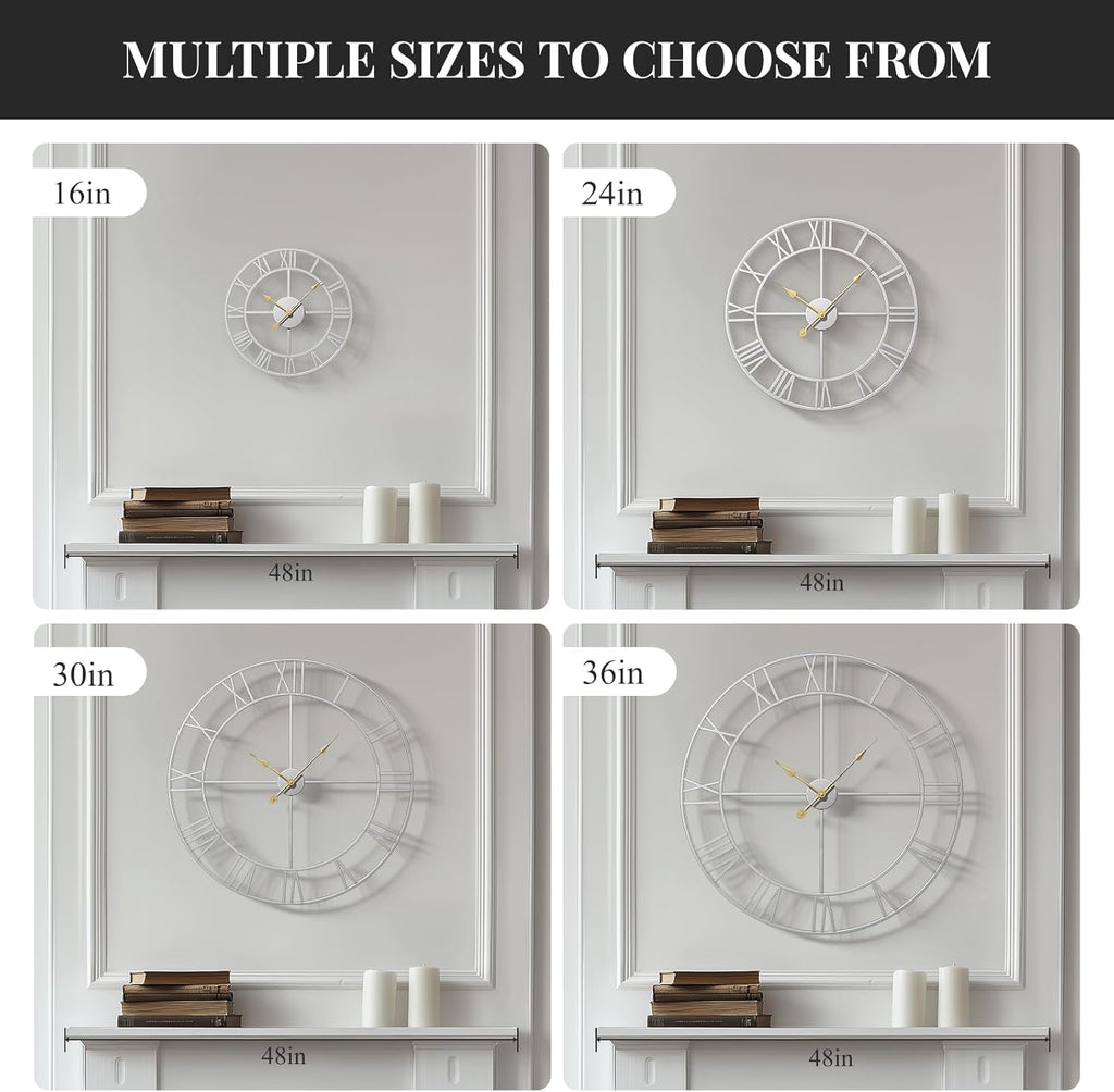 Battery Operated Black Wall Clock — 24" - View 6