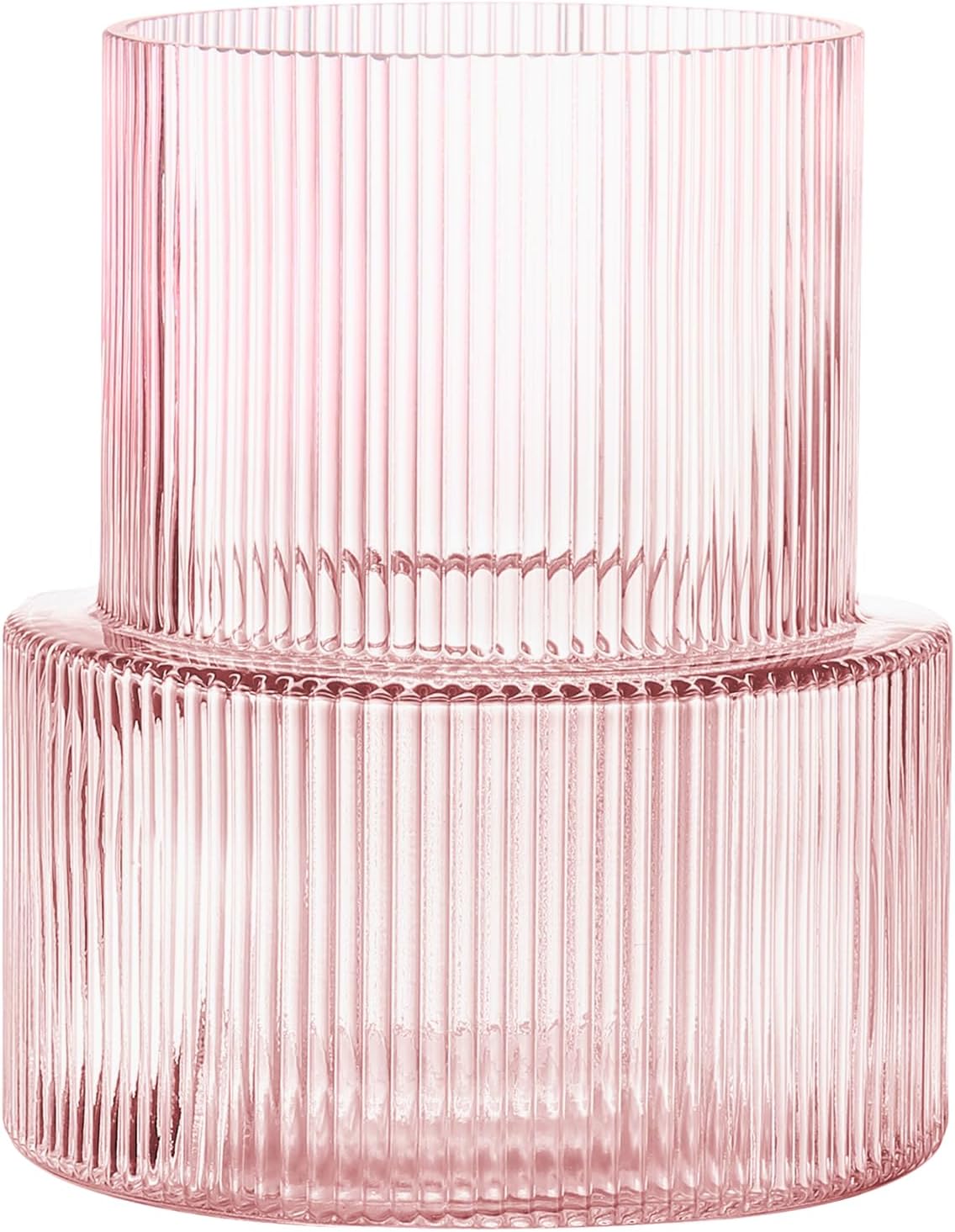 Modern Black Flower Vase — 5" — Pink