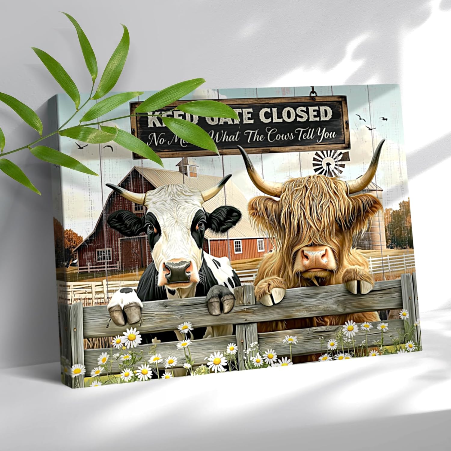 Farmhouse Brown Wall Decor — 12" — Highland Cow