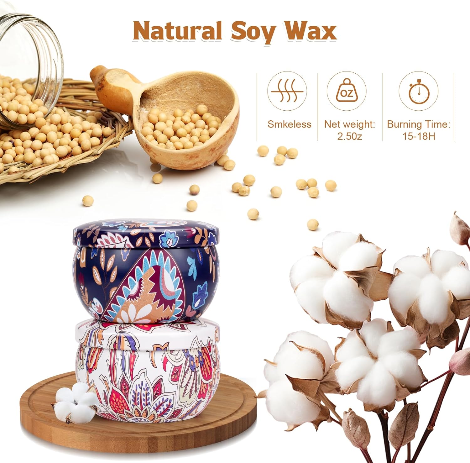 Soy Wax Metal Scented Candle - View 3
