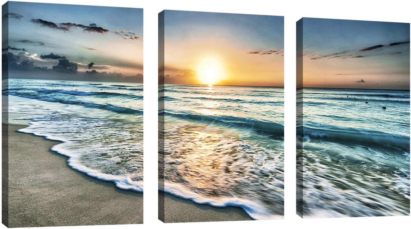 Framed Modern Blue Canvas Wall Art — 16" — 24"L x 16"W