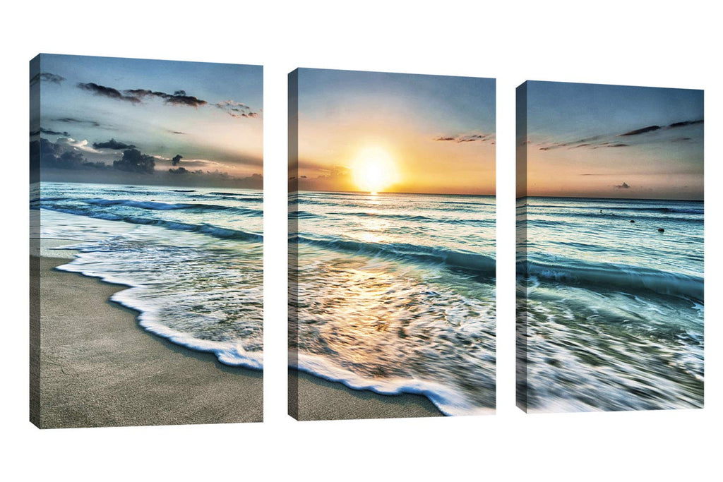 Framed Modern Blue Canvas Wall Art — 16"