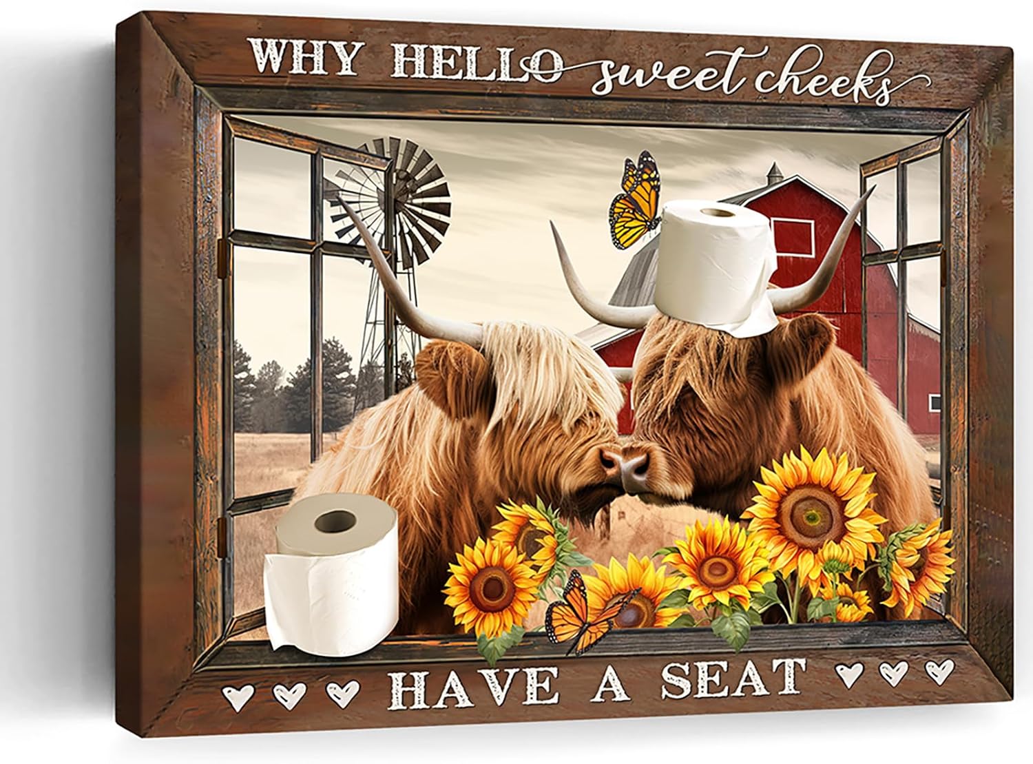 Farmhouse Brown Wall Decor — 12" — Farmhouse Cow