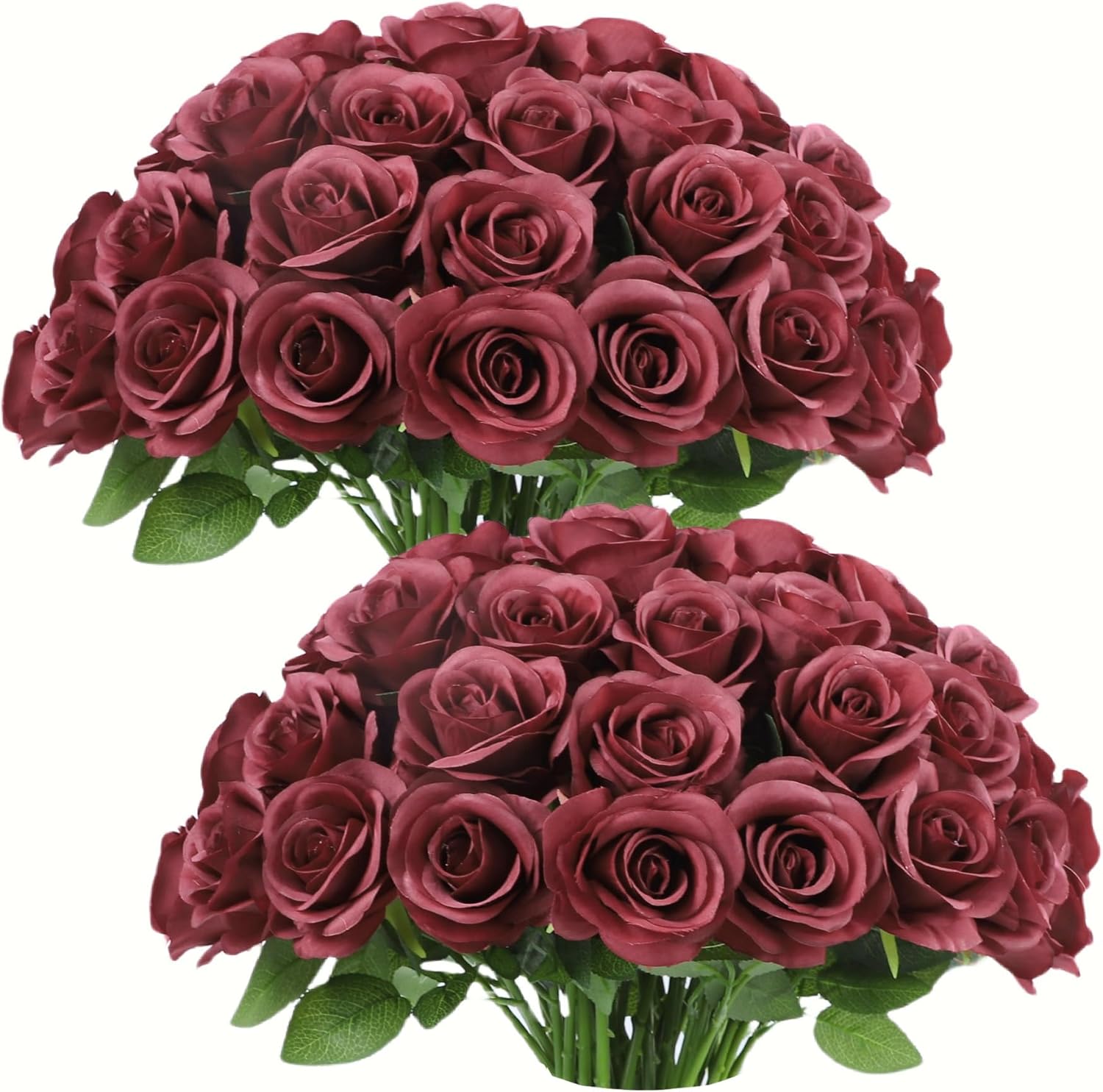 Beige Artificial Flowers — Burgundy