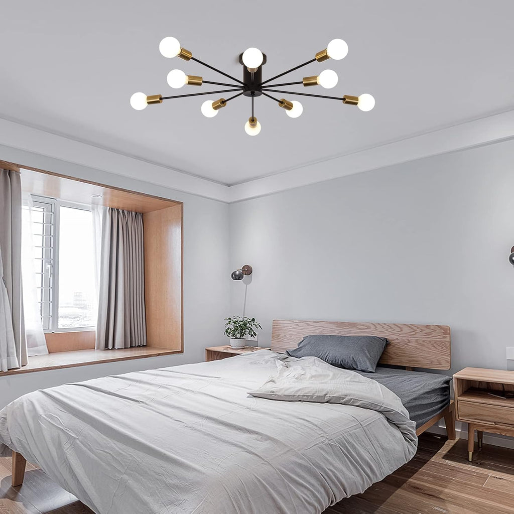 Farmhouse Black Chandelier — 10-Light - View 7