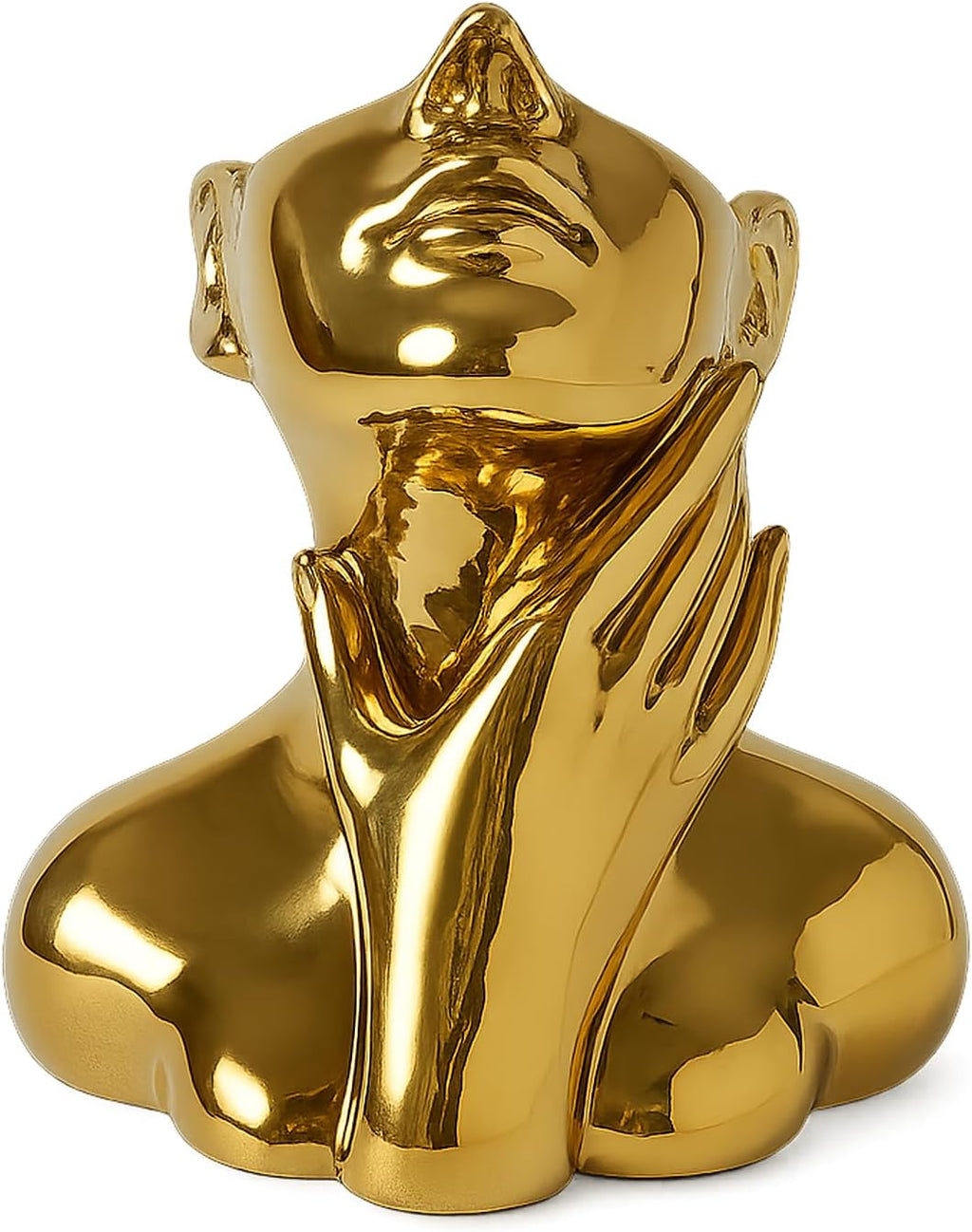 Luxe Ceramic Vase — Gold-B