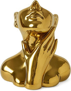 Luxe Ceramic Vase — Gold-B