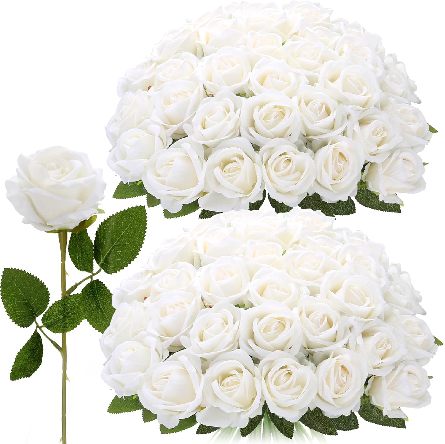 Black Artificial Flowers — White