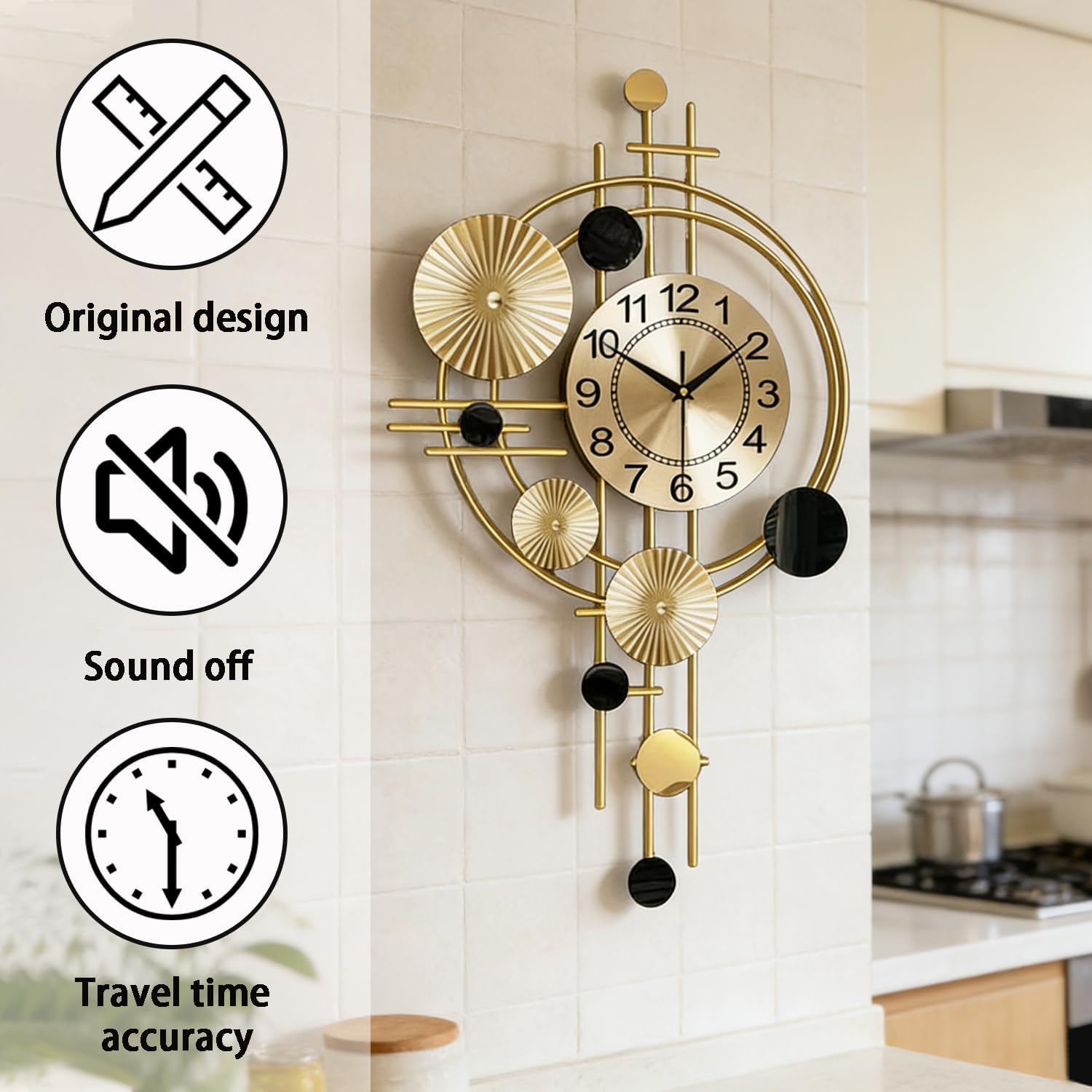 Battery Operated Farmhouse Gold Wall Decor — 7" - View 3