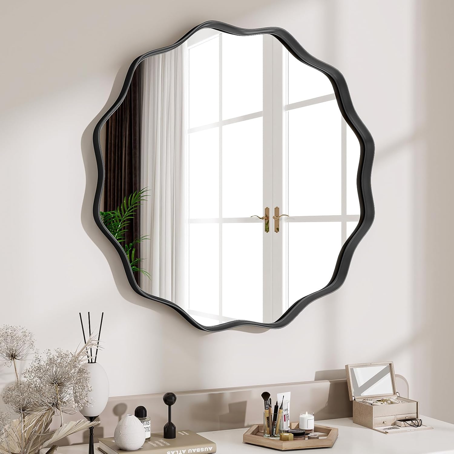 Round Black Mirror — 20" — Black
