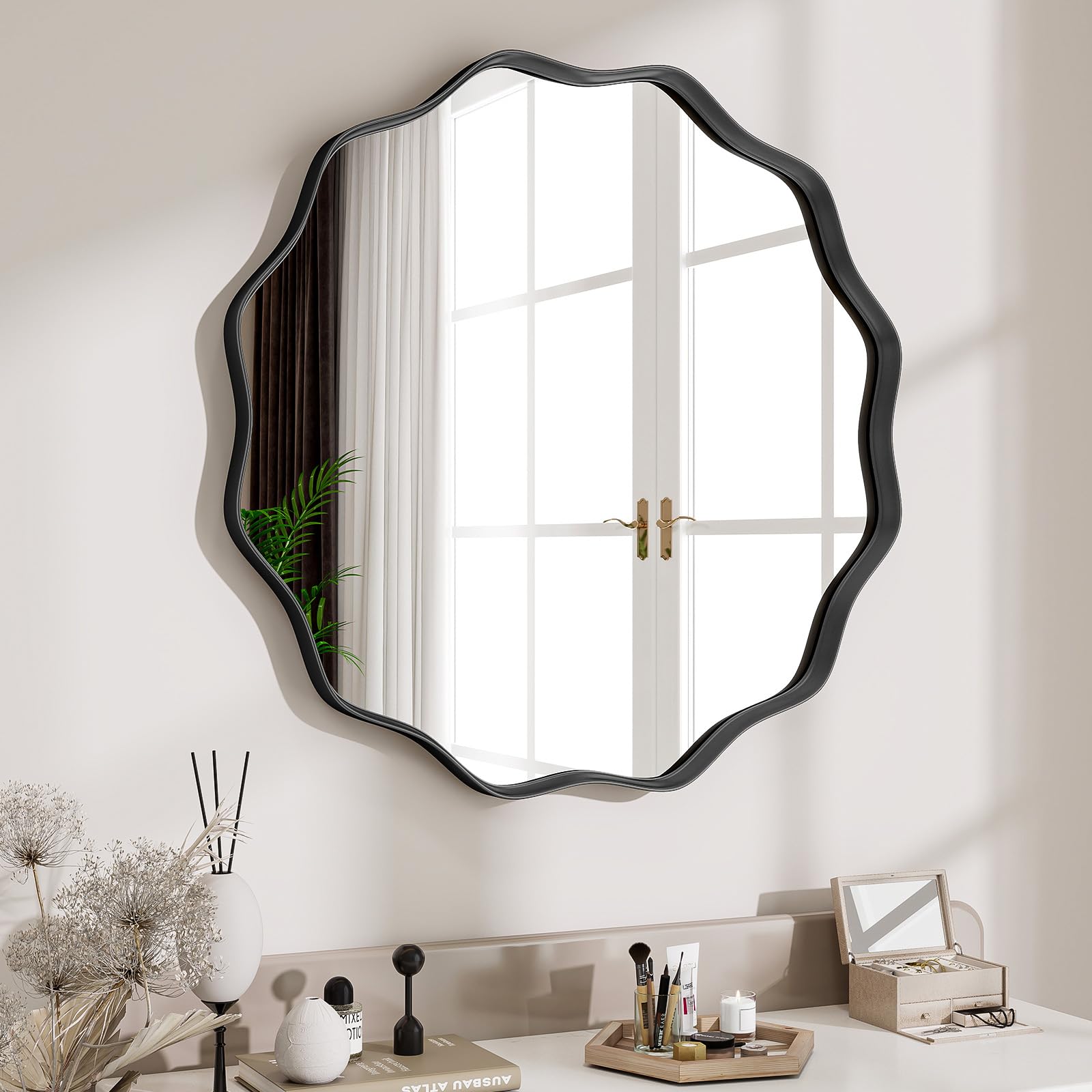 Round Black Mirror — 20"