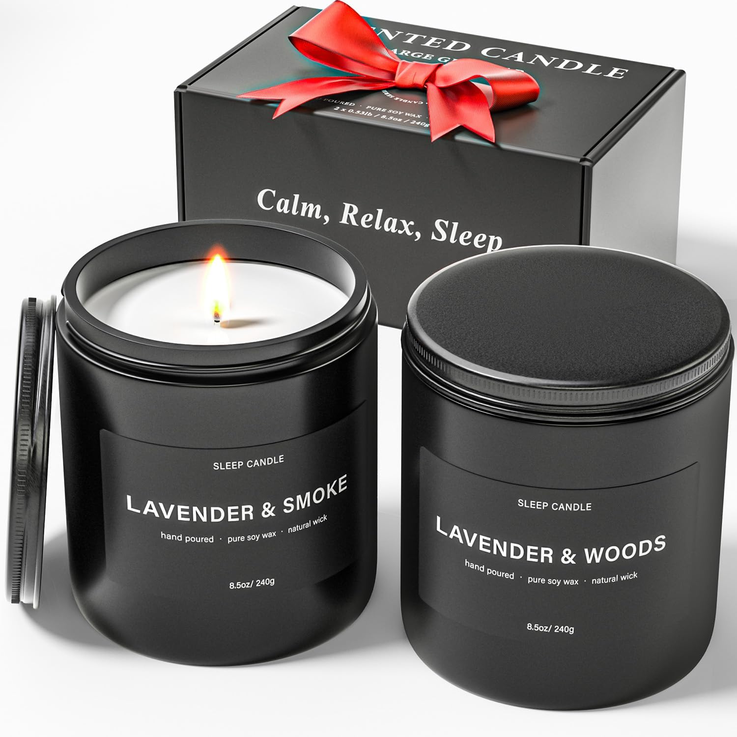 Black Scented Candle — Black Large