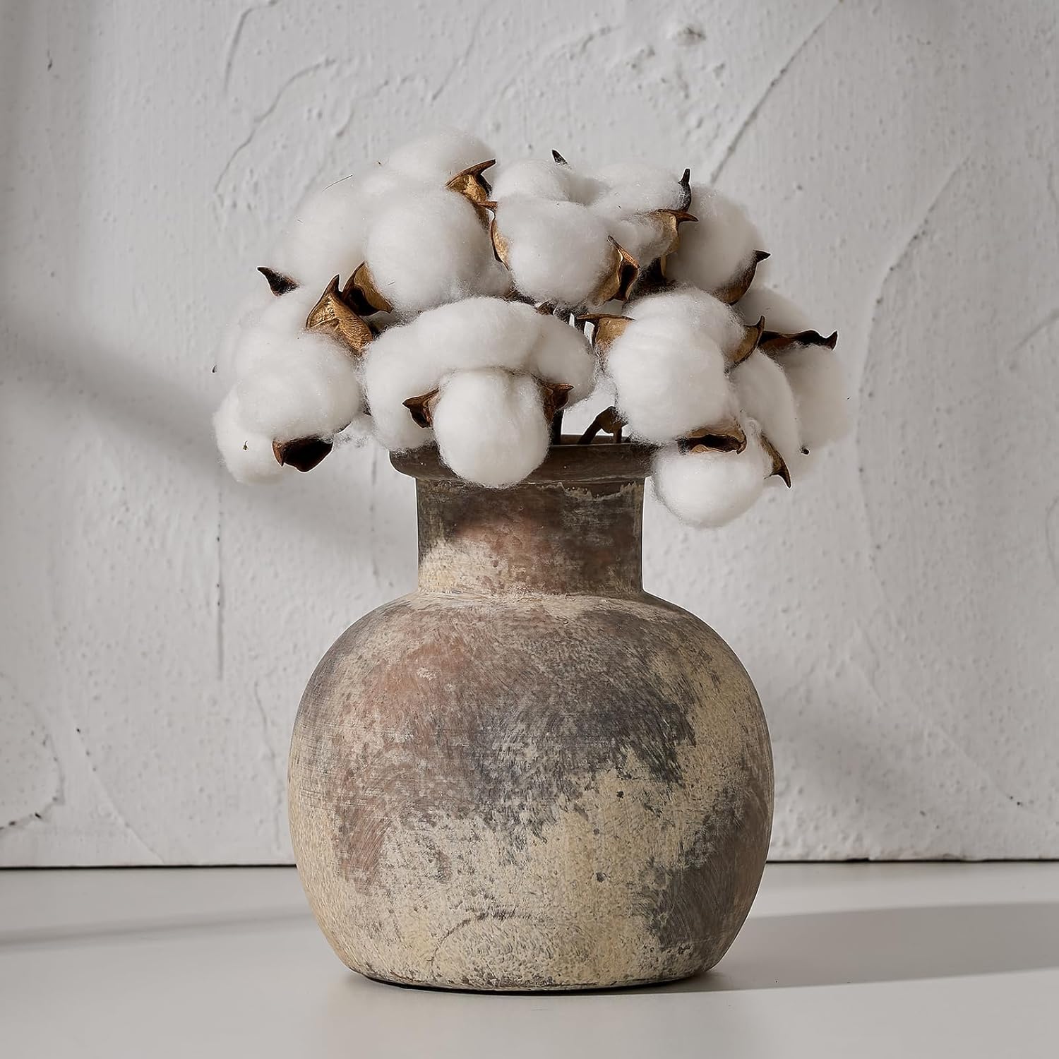 Boho Beige Flower Vase — 6" — E404-terra