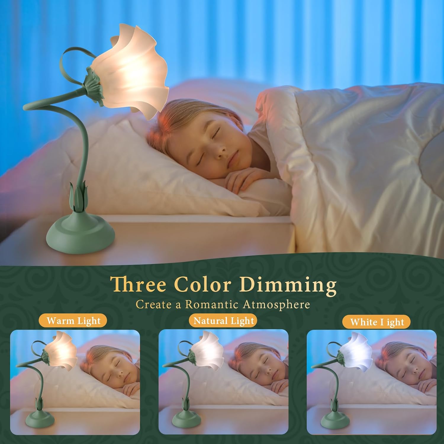 Vintage Green Table Lamp - View 2