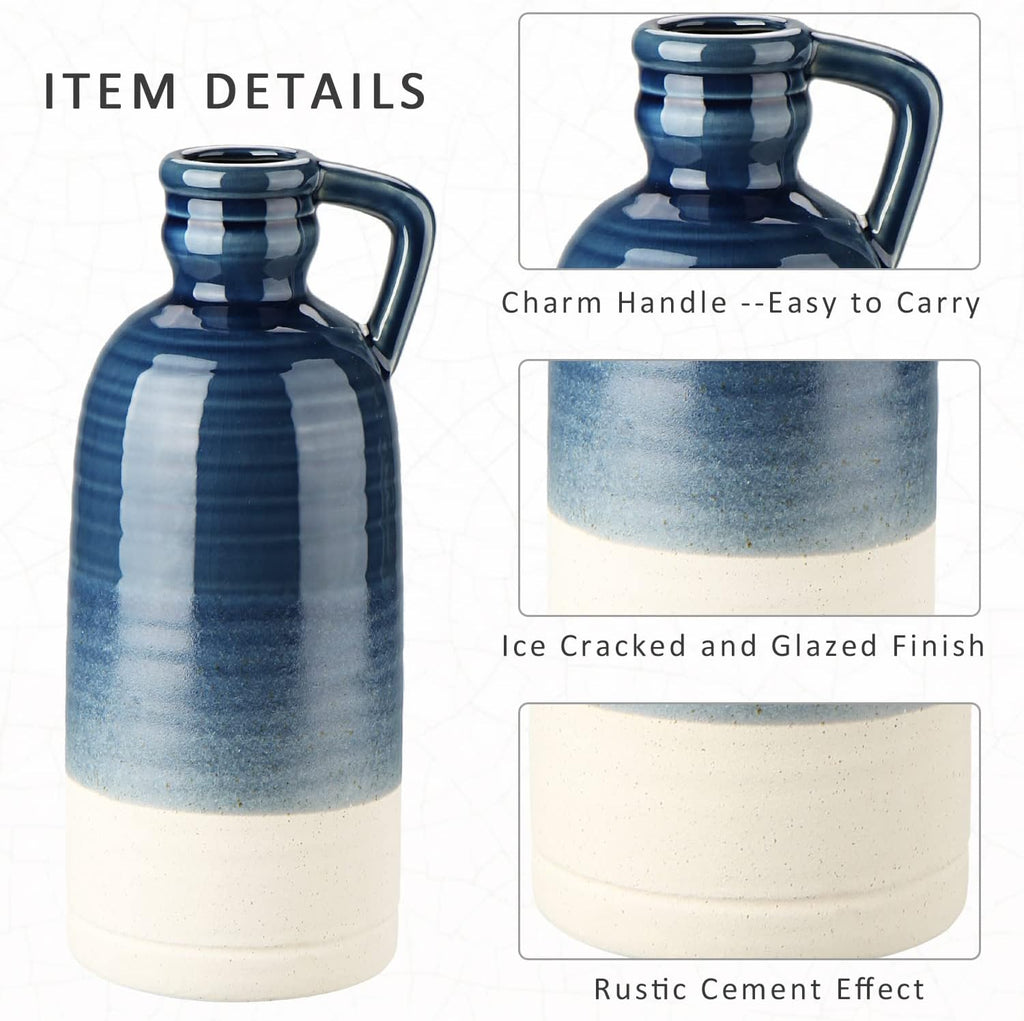 Boho Blue Flower Vase — 12.5" - View 6