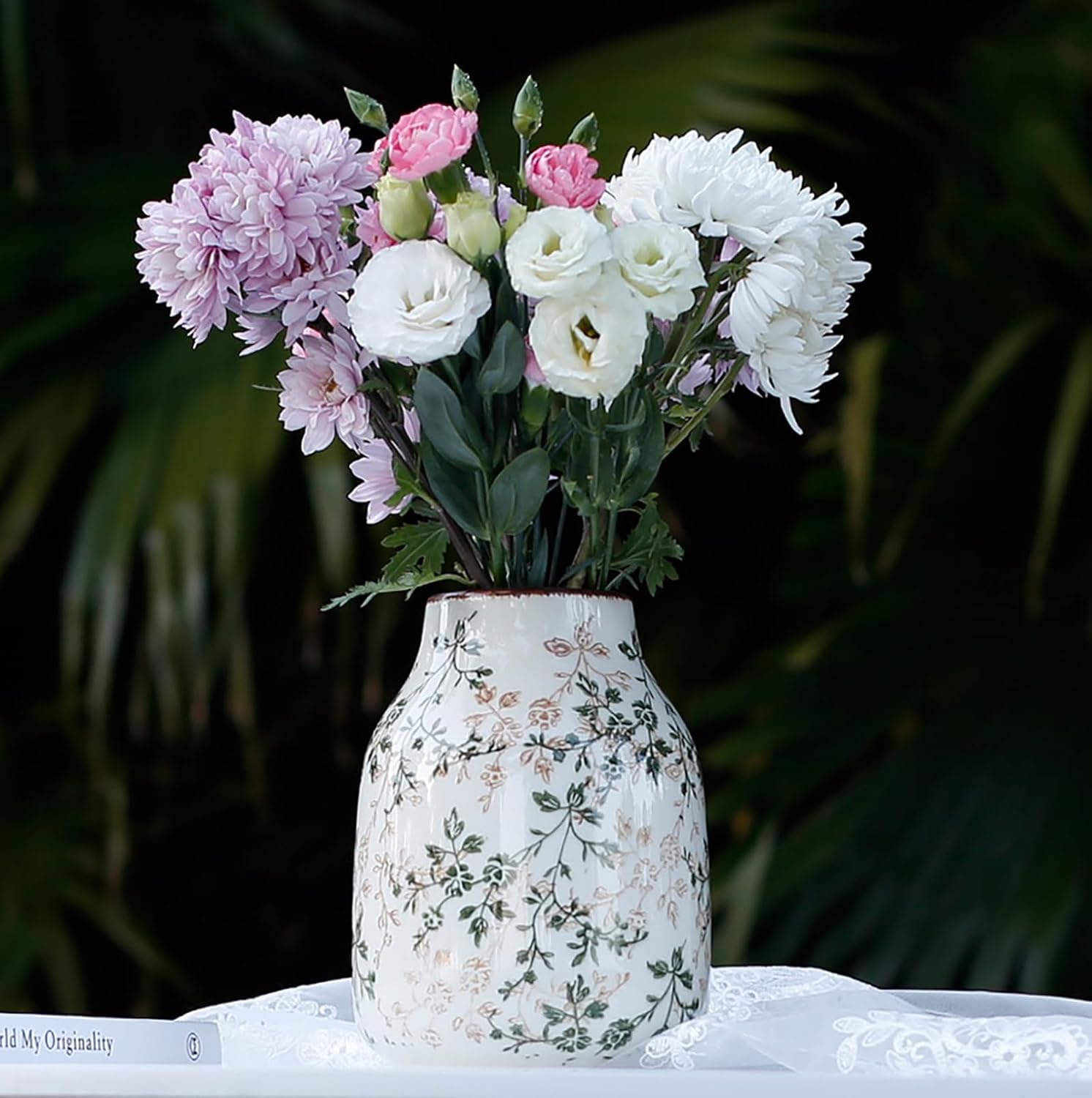 Vintage Farmhouse Ceramic Vase — 7" - View 3