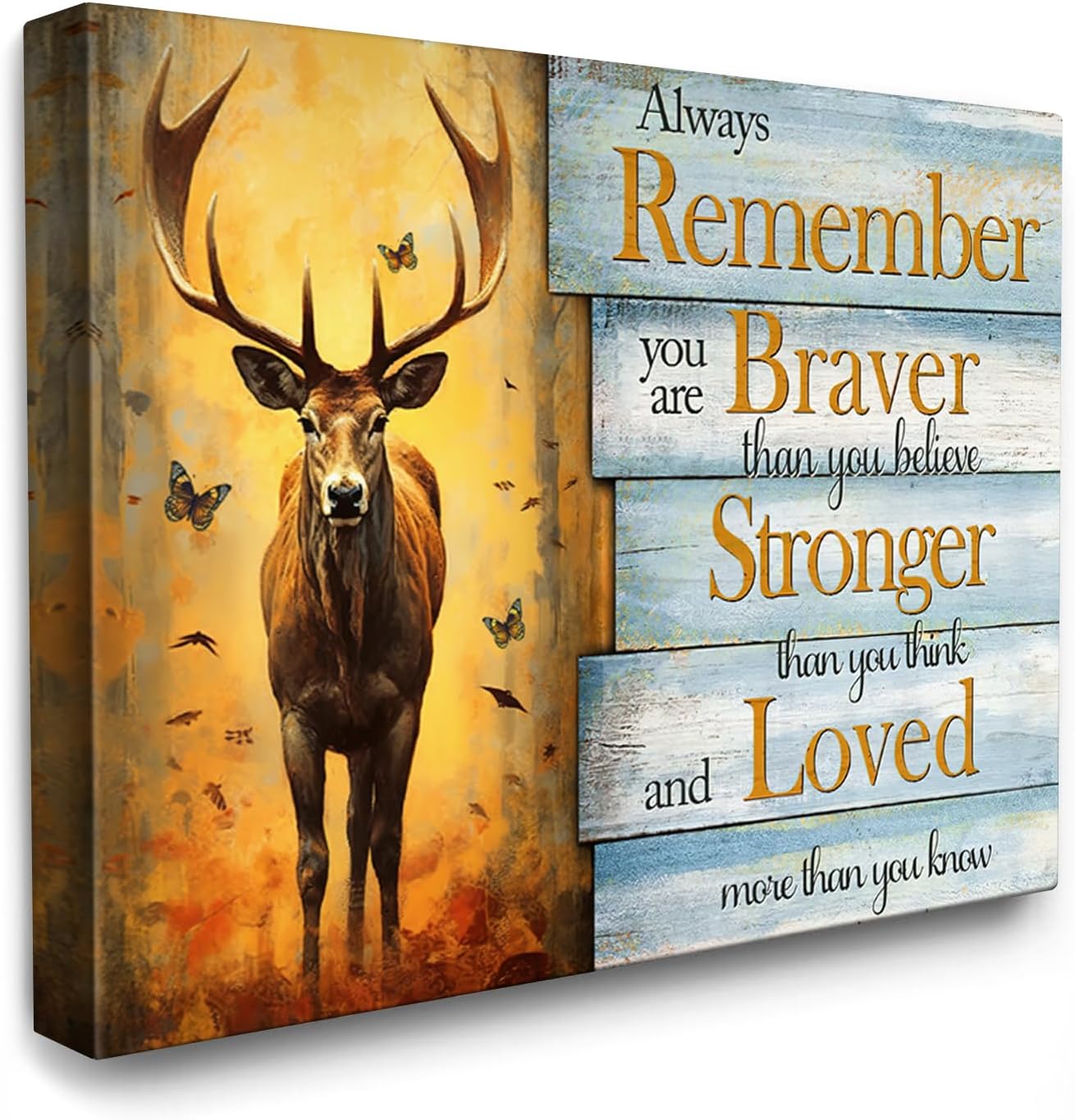 Framed Metal Canvas Wall Art — 16" — Motivational Reindeer