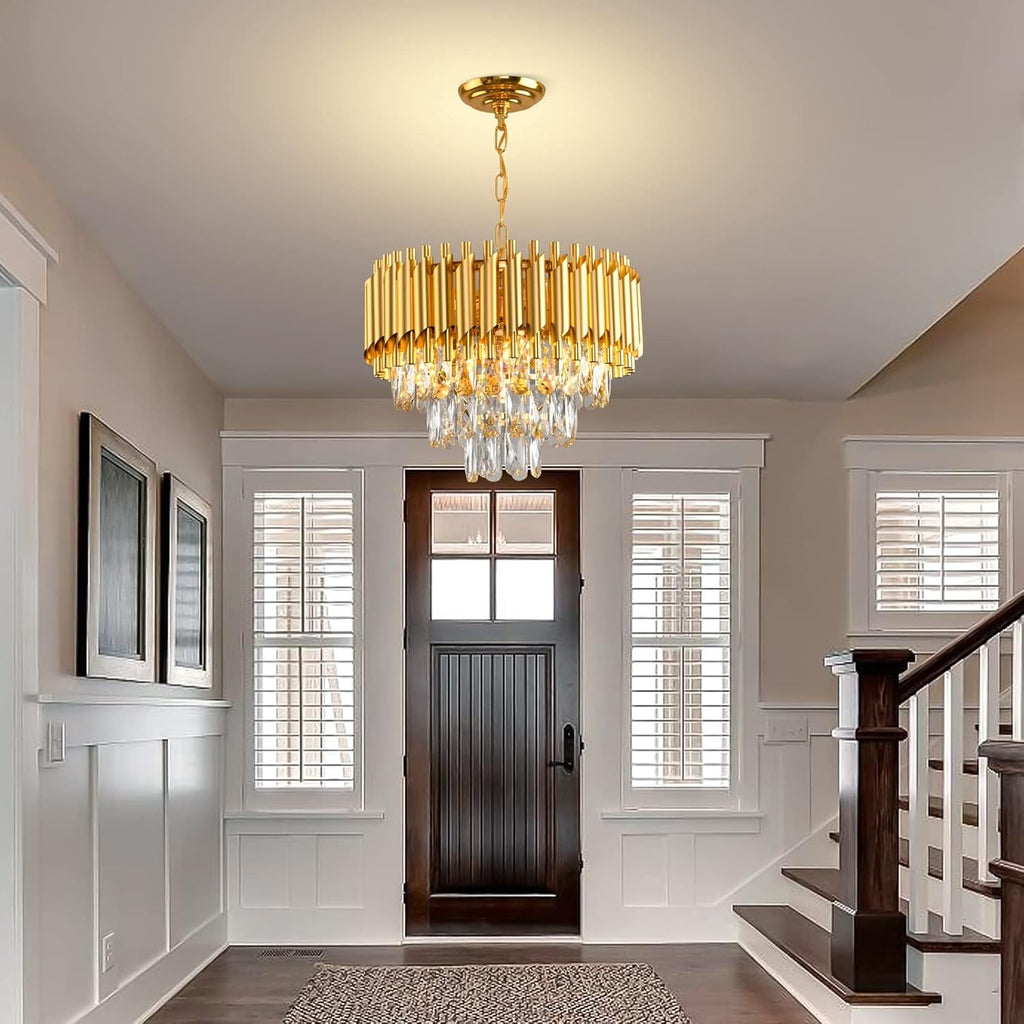 Round Luxe Black Chandelier — 5-Light - View 3