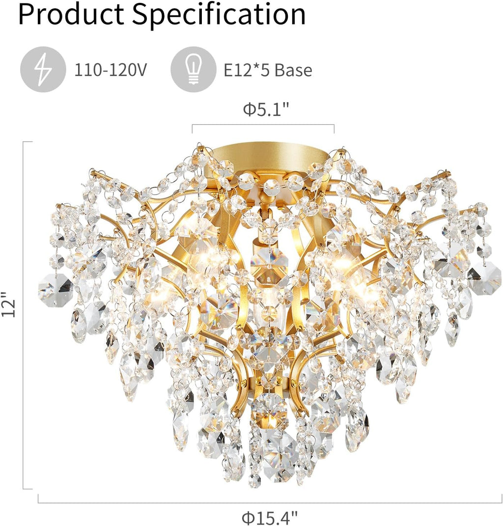 Luxe Black Chandelier — 5-Light - View 2