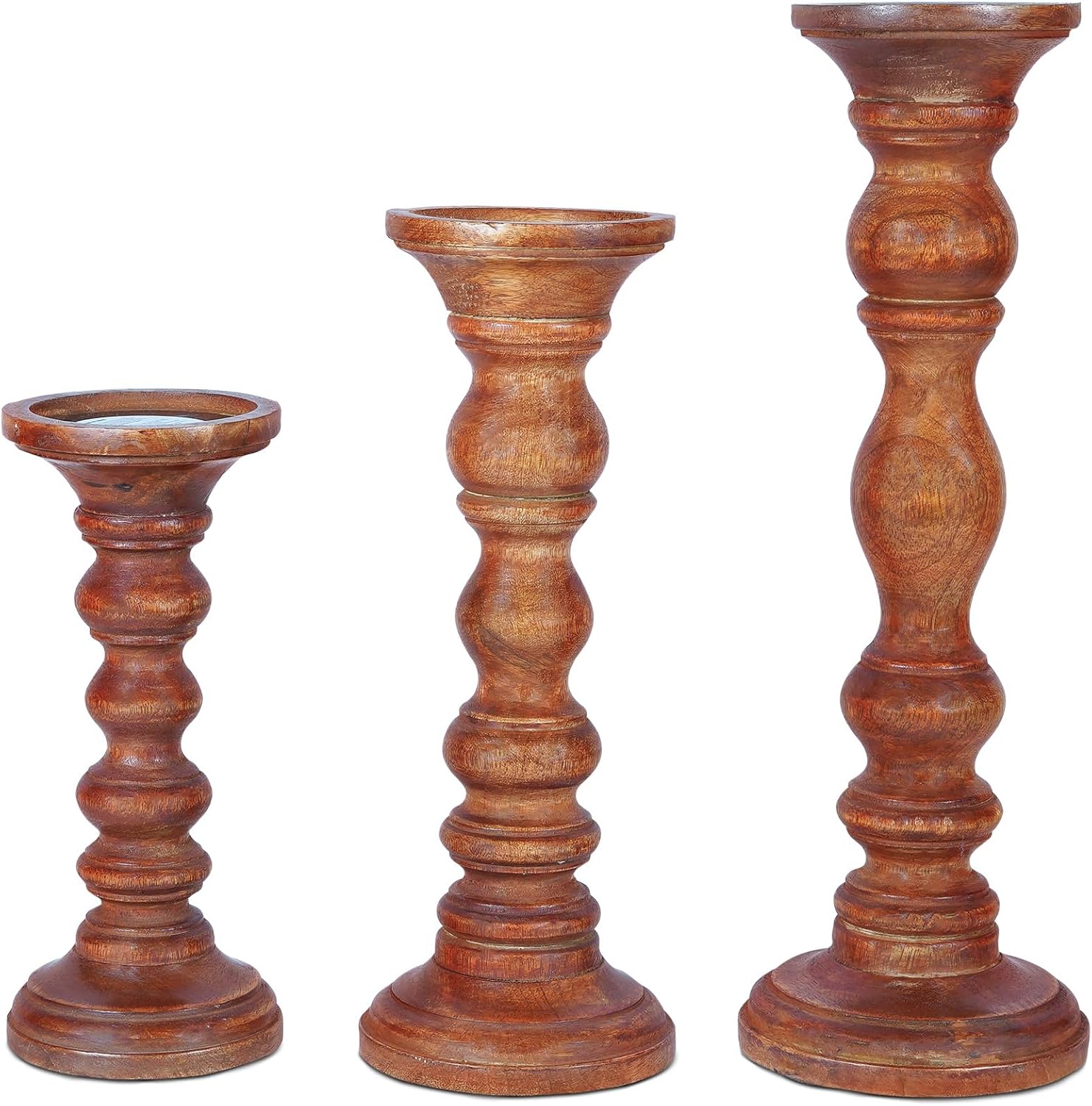 Farmhouse Grey Pillar Candle — Set of 3 — Medium Polish 2