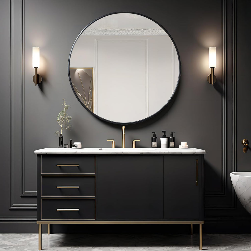 Black Round Mirror — 39" - View 4