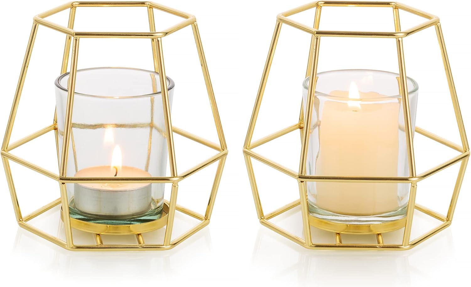Luxe Black Pillar Candle — Set of 2 — Gold