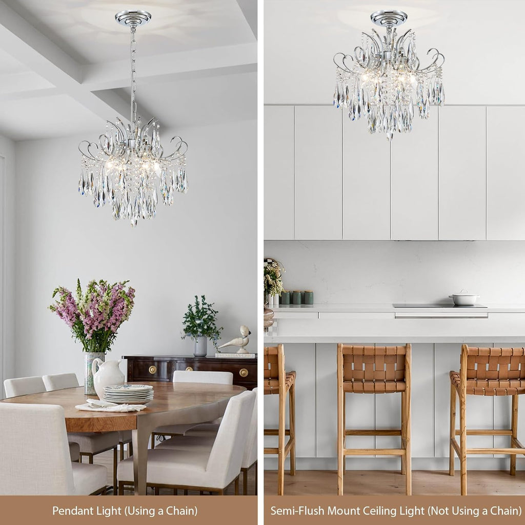 Luxe Black Chandelier — 4-Light - View 7