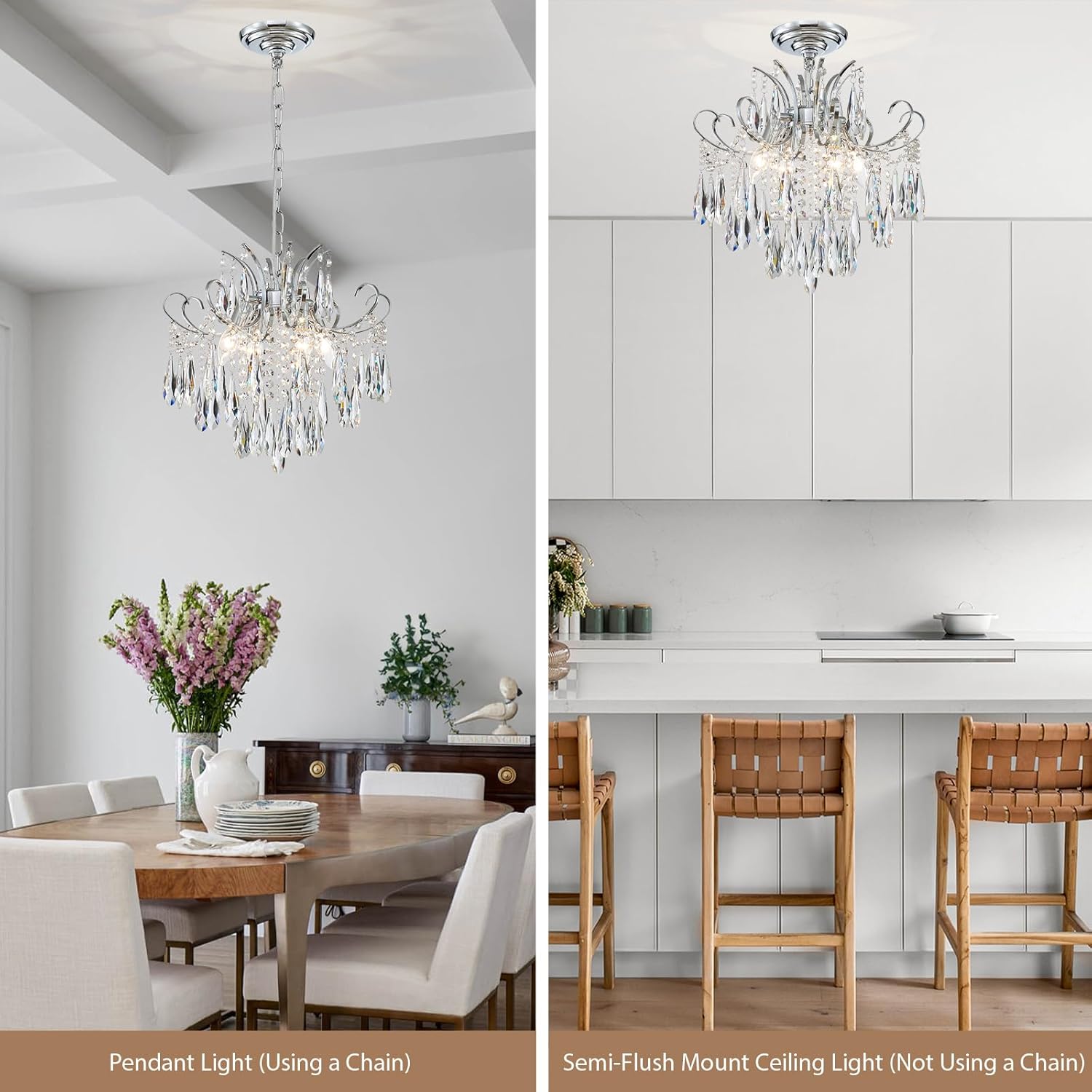 Luxe Black Chandelier — 4-Light - View 7