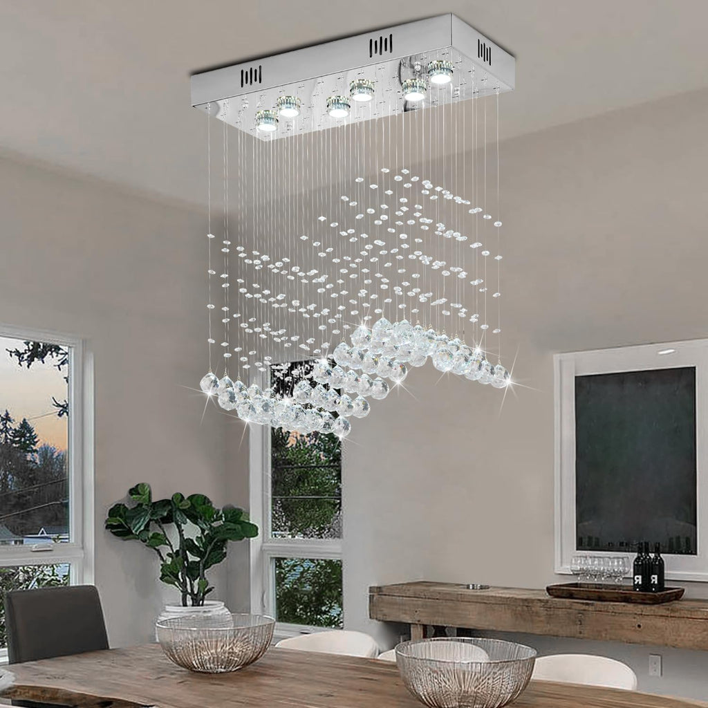 Rectangular Luxe Gold Chandelier — 23.6" - View 9