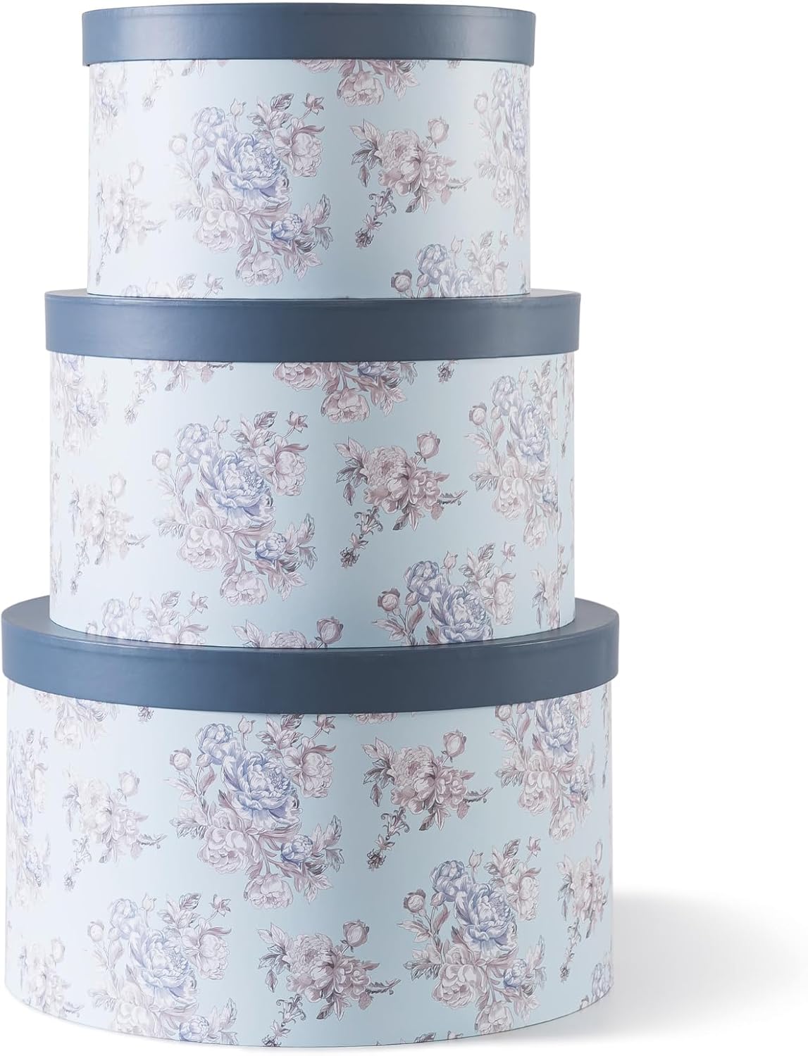 Round Boho Beige Home Decor — Set of 3 — Victorian Floral