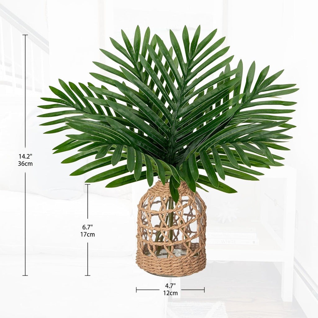 Farmhouse Glass Artificial Plant — 14.2" - View 2