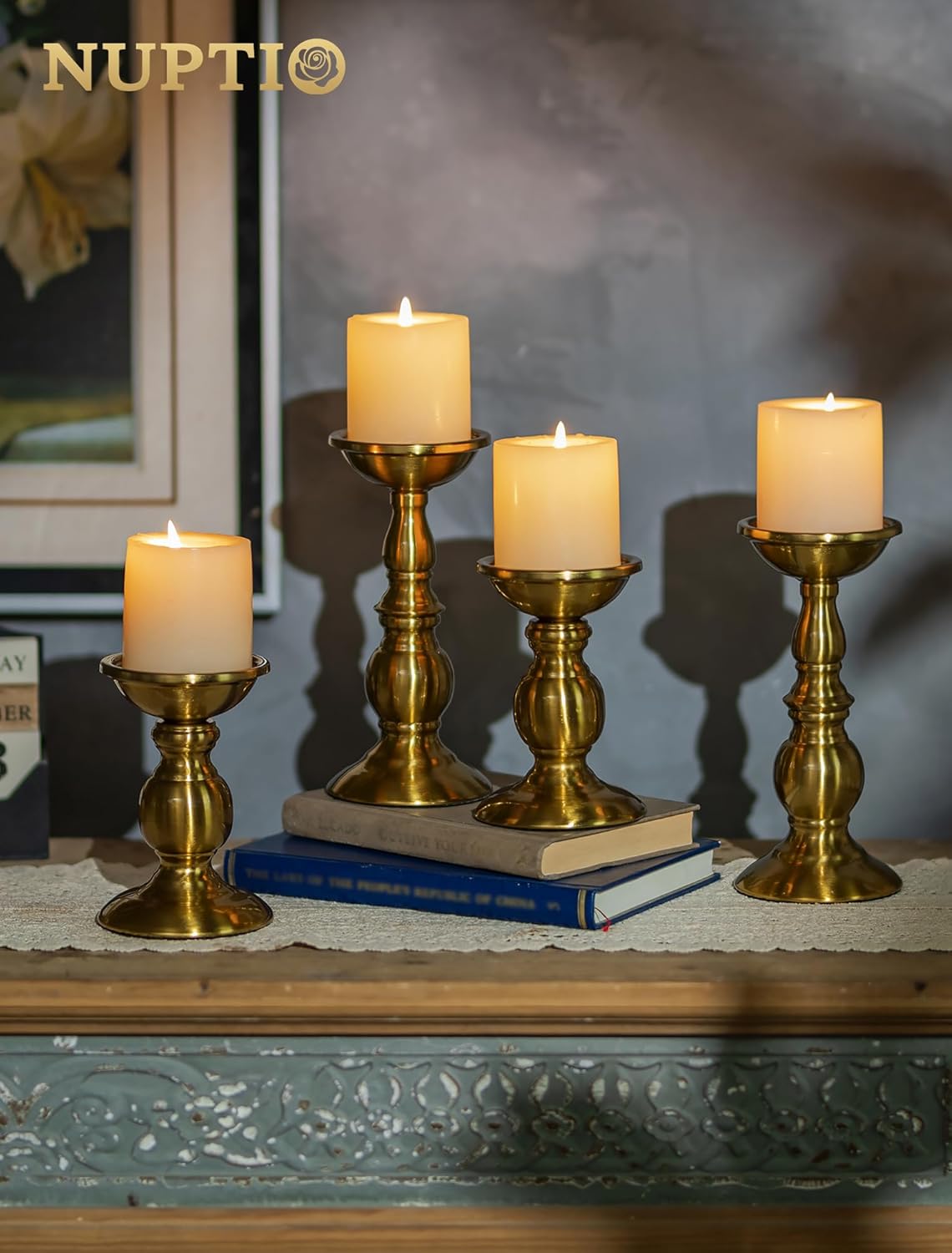 Vintage Luxe Black Pillar Candle - View 4
