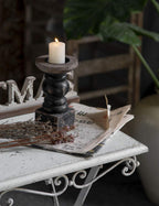 Farmhouse Wood Pillar Candle — 3.9" - View 4