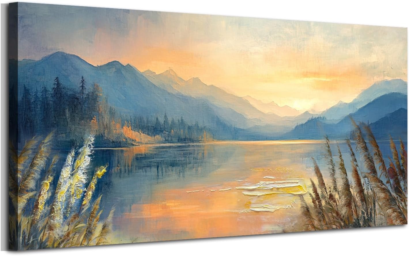 Framed Beige Canvas Wall Art — 40" — 40"L x 20"W