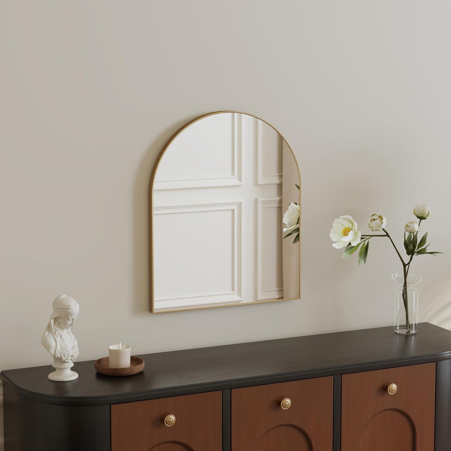 Farmhouse Black Vanity Mirror — 28" — Gold
